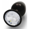 Ouch! Bijou anal Round Gem S 6 x 2.6cm Noir-transparent